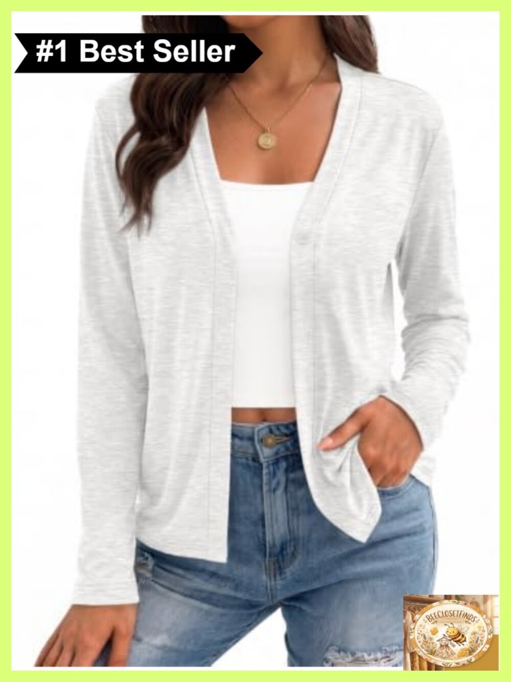 Women's Lightweight Slightly Cropped Cardigan Single-Button V-Neck Long Sleeve